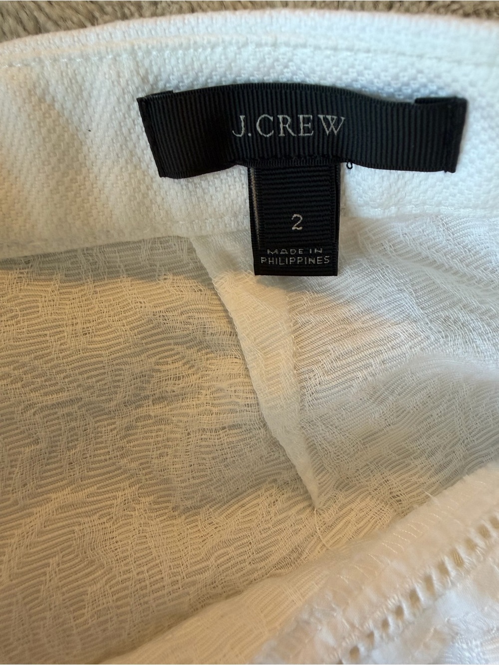 J. Crew White Textured High-Waist Shorts - Picture 3 of 4